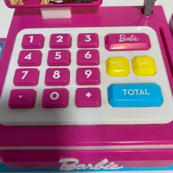 Barbie Pink Blue Play Money Counter Scanner Sound Electronic Toy Cash Register - Picture 4 of 10